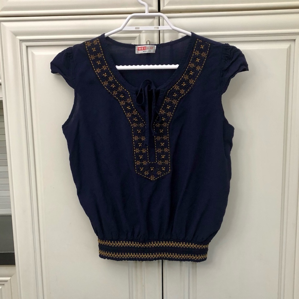 Meggie High Class ladies capped sleeve bohemian blouse